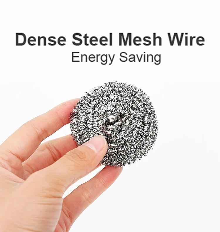 Round Shape Stainless Steel Ball Scrubber (Pack Of 12)