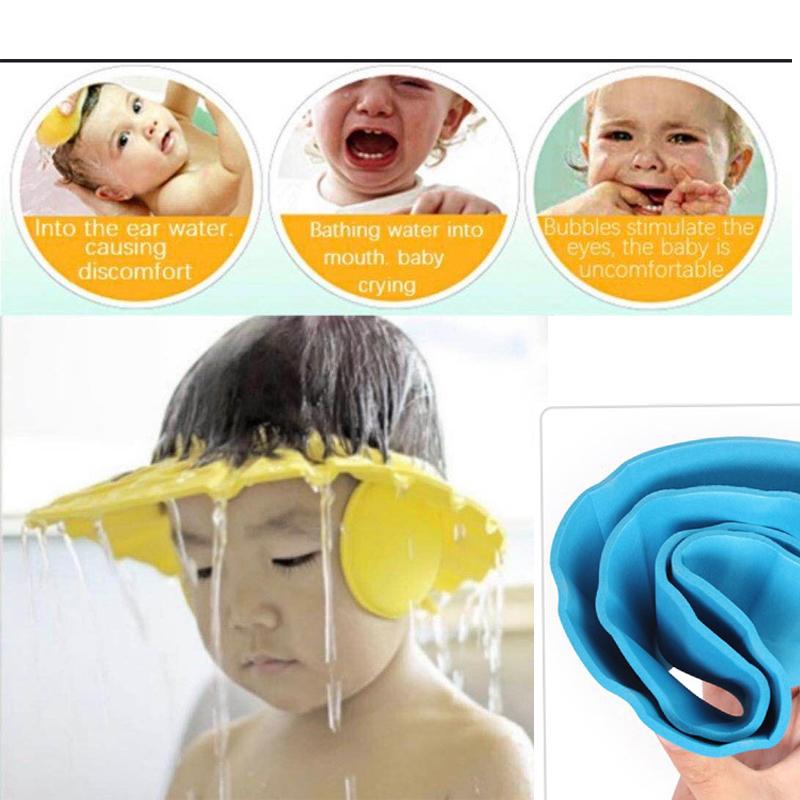 Adjustable Safe Soft Baby Shower Cap
