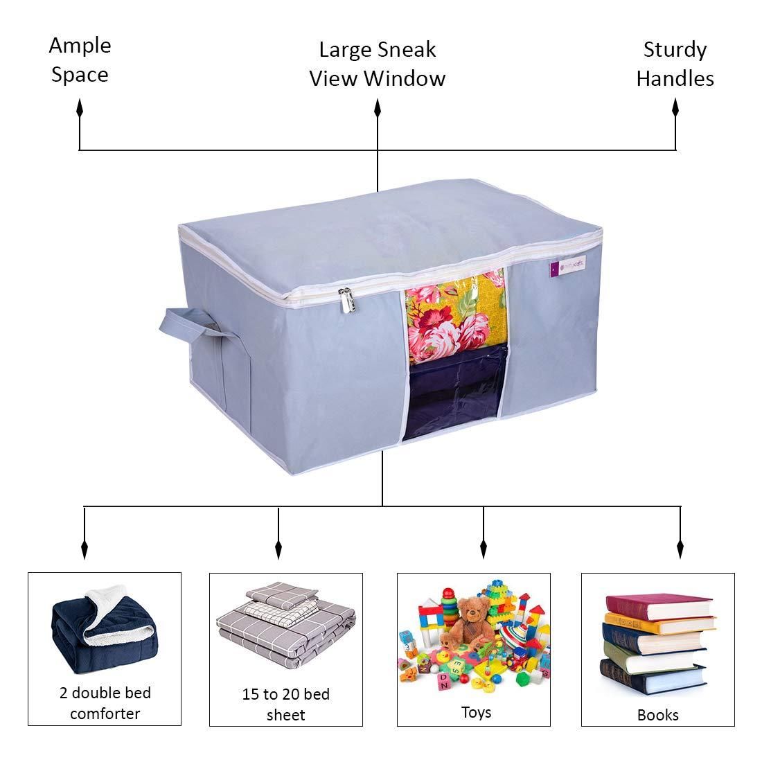 Premium Under-bed Storage Bag Set (Pack of 2) – Organize Blankets, Clothes & More with Ease