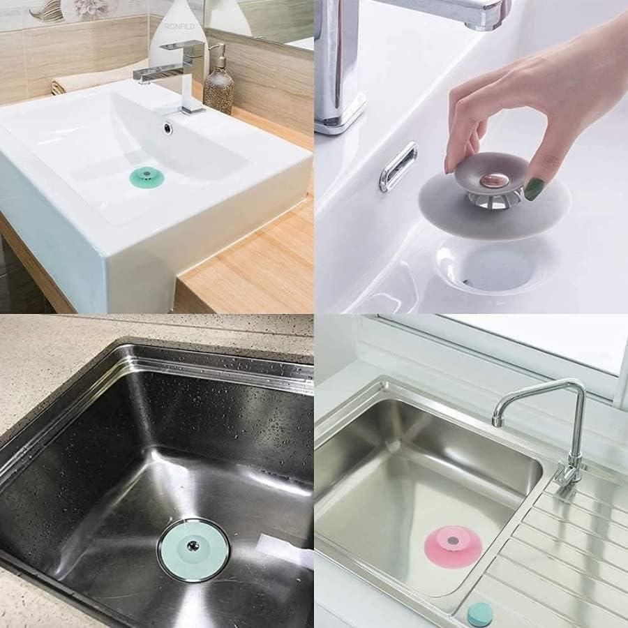 2-in-1 Home Bathroom Kitchen Silicone Stopper (Pack of 2)