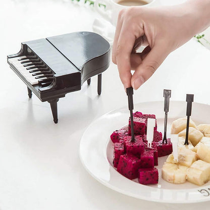 10 Pcs \ Lot Creative Piano Fruit Forks Set Food Sticks For Dessert Fruit Snack Picking Kitchen Dining Tools (10 Pc Set)