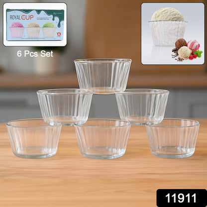 Premium Transparent Plastic Dessert Bowl Set  6 Pieces
