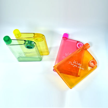 Notebook Style Slim Water Bottle (380 Ml Multicolor)