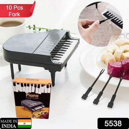 10 Pcs \ Lot Creative Piano Fruit Forks Set Food Sticks For Dessert Fruit Snack Picking Kitchen Dining Tools (10 Pc Set)