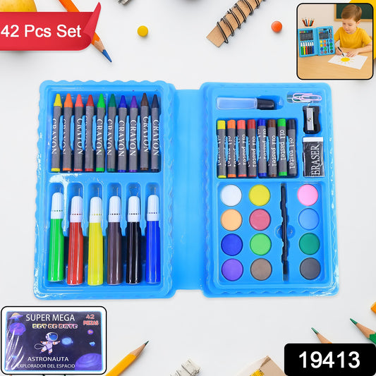 42-piece Complete Kids Art  Craft Stationery Set