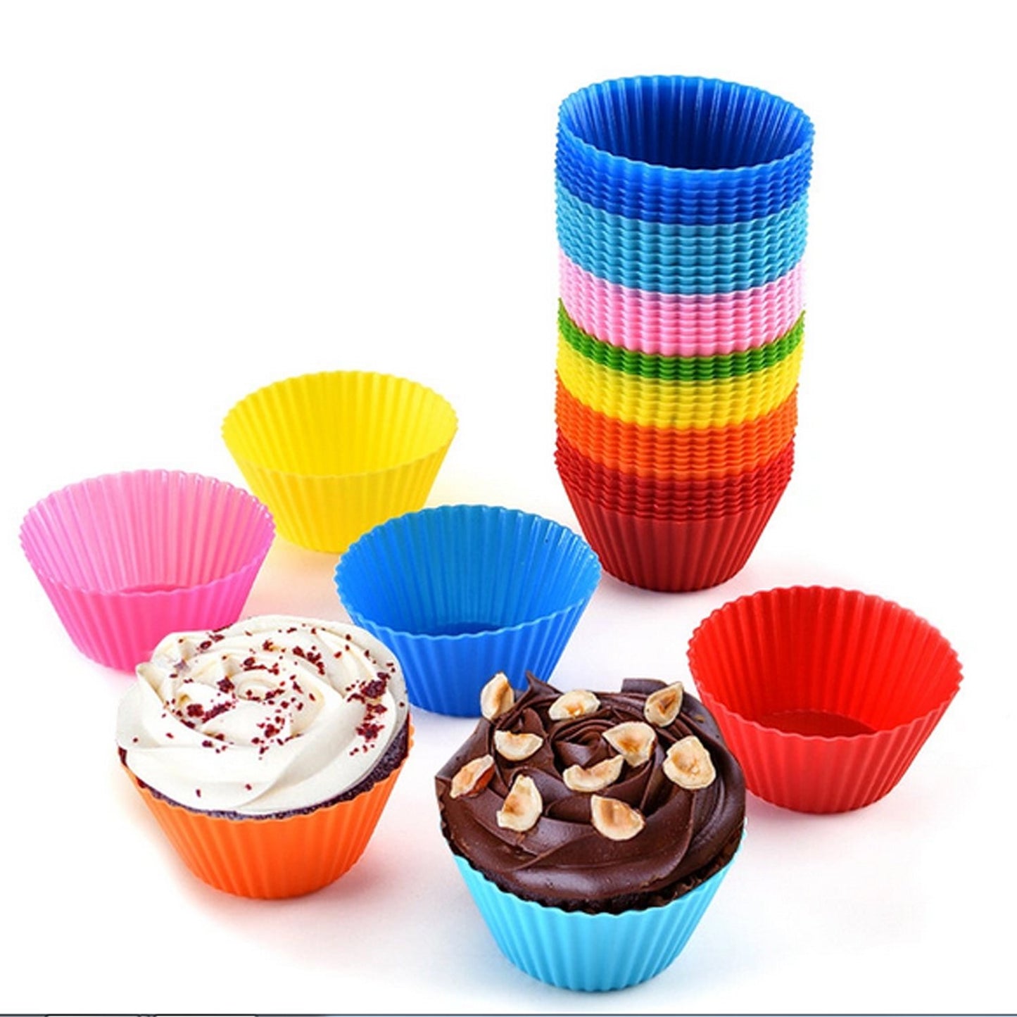 Silicone Cupcake Shaped Baking Mold Fondant Cake Tool Chocolate Candy Cookies Pastry Soap Moulds