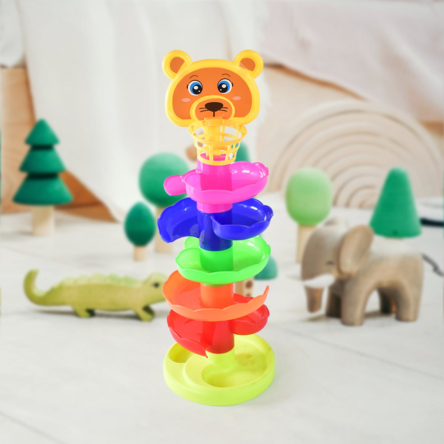 5 Layer Ball Drop And Roll Swirling Tower Educational Toy (1 Pc)