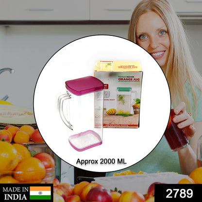 2000ml Square Jug For Carrying Water And Types Of Juices And Beverages And All.