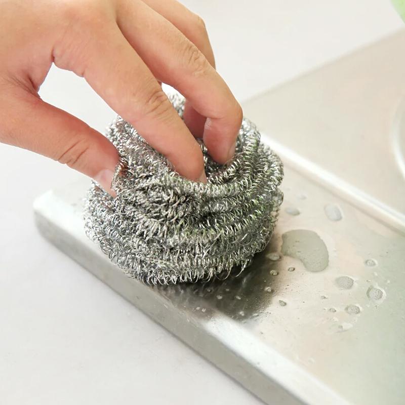 Round Shape Stainless Steel Ball Scrubber (Pack Of 12)