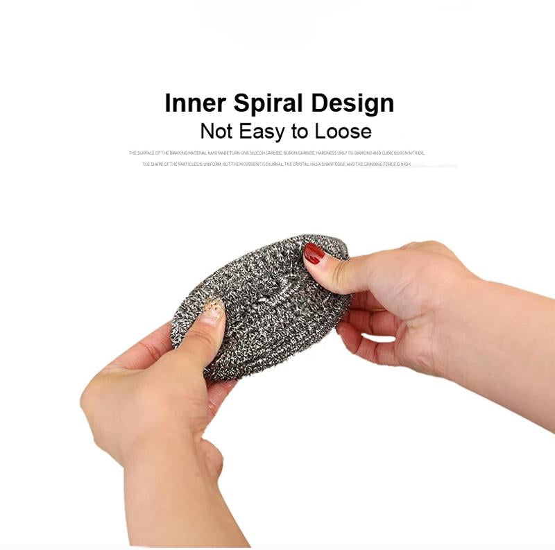 Round Shape Stainless Steel Ball Scrubber (Pack Of 12)