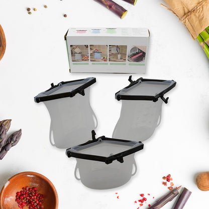 Reusable Silicone Food Storage Bag 3 Bag Set Leakproof Lock Reusable Flat Bottom Freezer Bags Sandwich Bags  Silicone Food Grade Kids Snack Bags  Bpa Free Microwave Dishwasher Safe