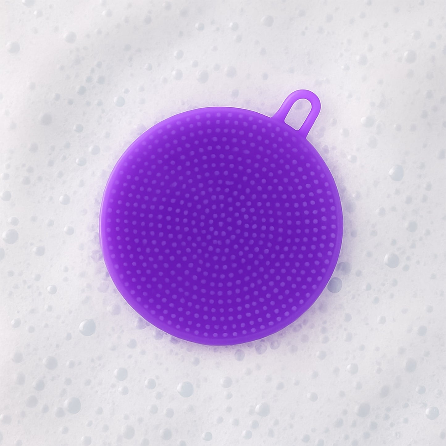 Purple Silicone Dish Scrubber Sponge Mildew Free Non Stick Heat Resistant