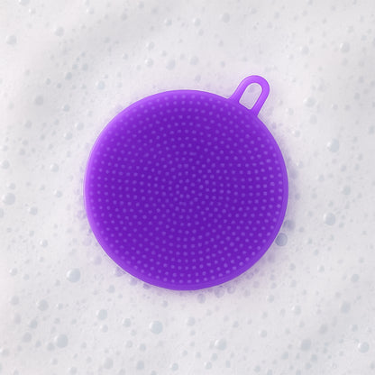 Purple Silicone Dish Scrubber Sponge Mildew Free Non Stick Heat Resistant