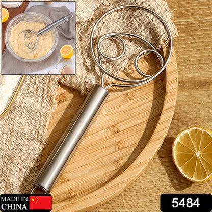 Dough Whisk Premium Stainless Steel Dutch Whisk Dough Hand Mixer Artisan Blender For Egg Bread Cake Pastry Pizza Dough - Perfect Baking Tools Whisking Tirring Kitchen Tools (1 Pc)