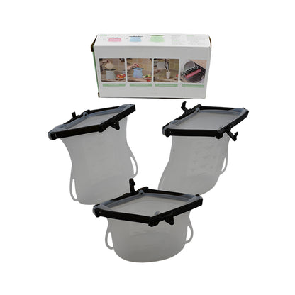 Reusable Silicone Food Storage Bag 3 Bag Set Leakproof Lock Reusable Flat Bottom Freezer Bags Sandwich Bags  Silicone Food Grade Kids Snack Bags  Bpa Free Microwave Dishwasher Safe