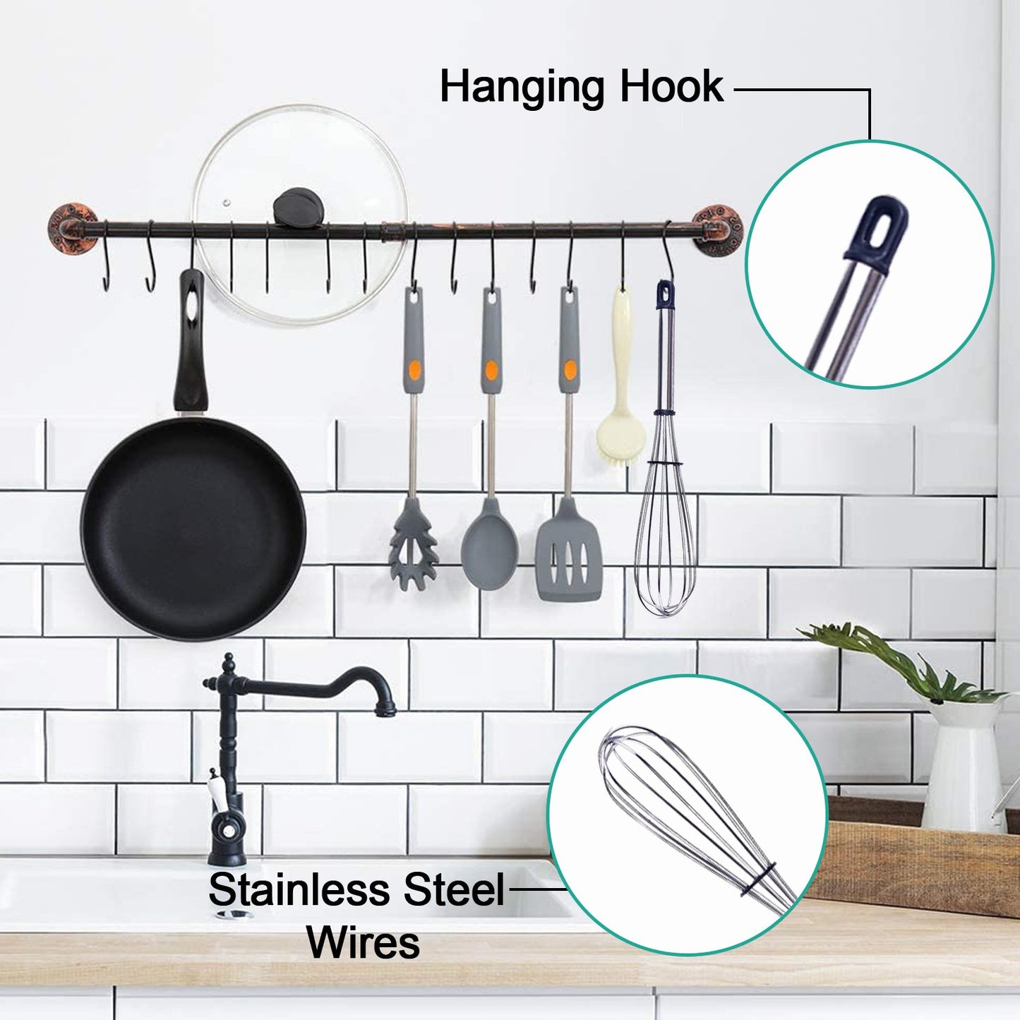 Stainless Steel Wire Whiskballoon Whiskegg Frother Milk  Egg Beater (10 Inch)