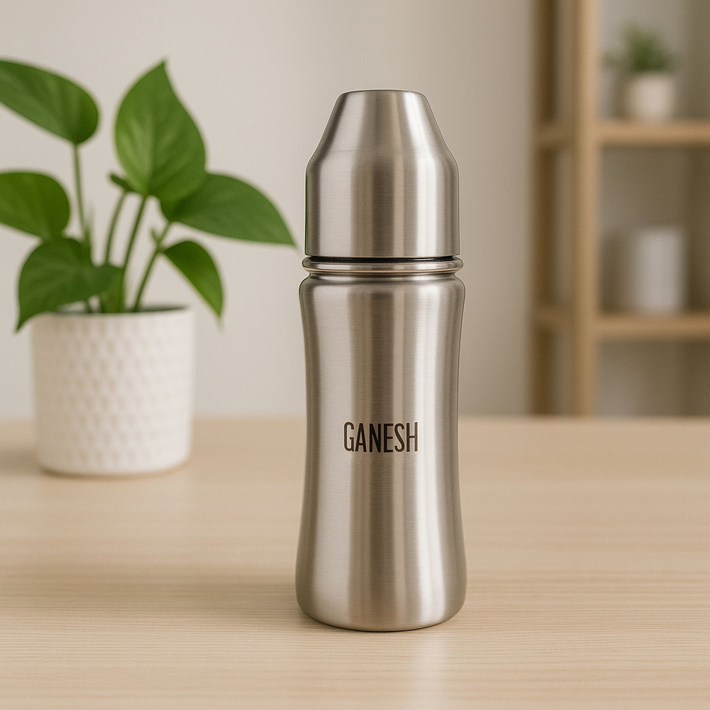 Ganesh Stainless Steel Baby Feeding Bottle Milk Bottle For New Born  Infants  Toddler Up To 3 Years Bfa Free (250 Ml Approx)
