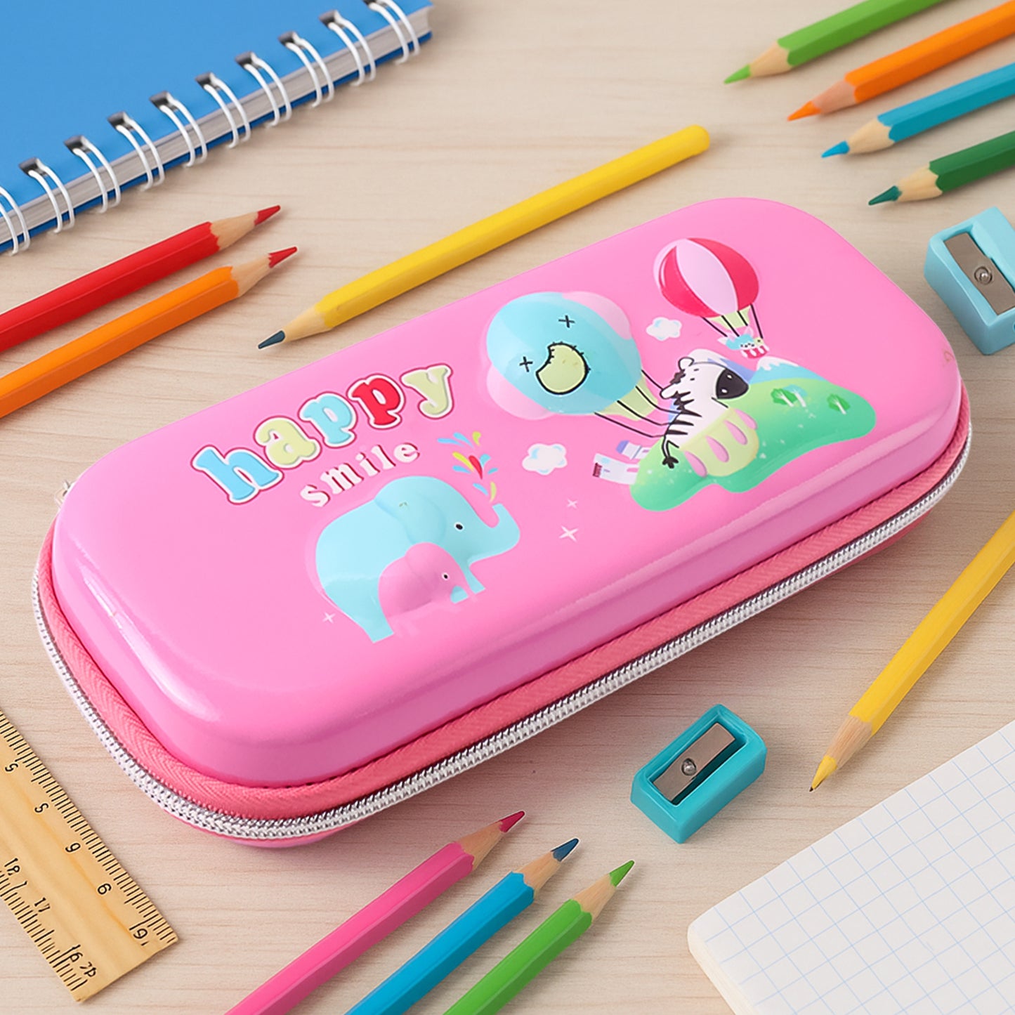 Kids Cartoon Printed Pencil Case (1 Pc)